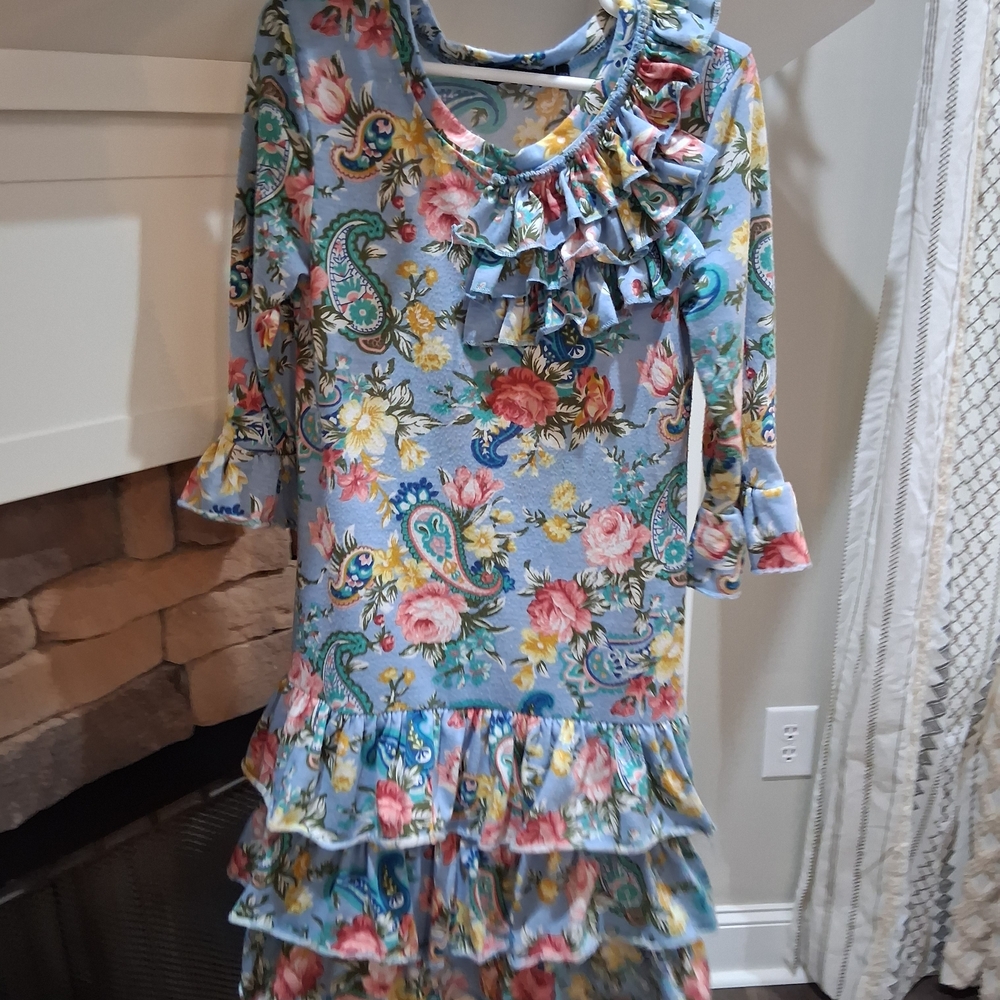 Floral Ruffle Kids Dress
